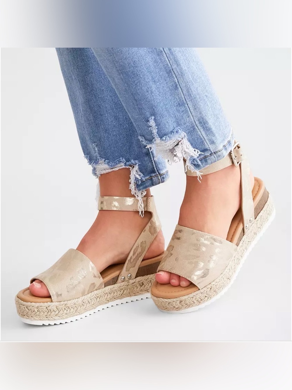 Cheetah Espadrille Platform Sandals